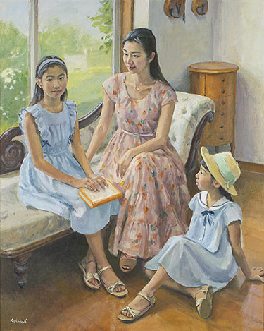 創造の聖なる父母（水彩画） 水彩画 栗林忠男 「湖畔」第一回水彩画個展